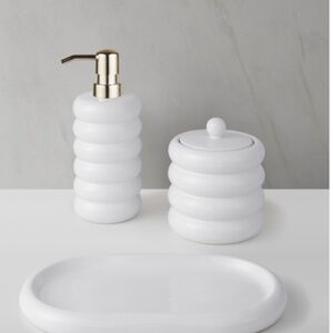 Decor Studio Zoe Ceramic 3-Pc. Bath Accessory Set - White